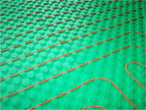 Crete-Heat insulation is a simple way to install radiant underfloor heating. It is your insulation, vapor barrier, and pex tubing holder all in one. 