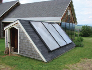 solar panels on a shed roof